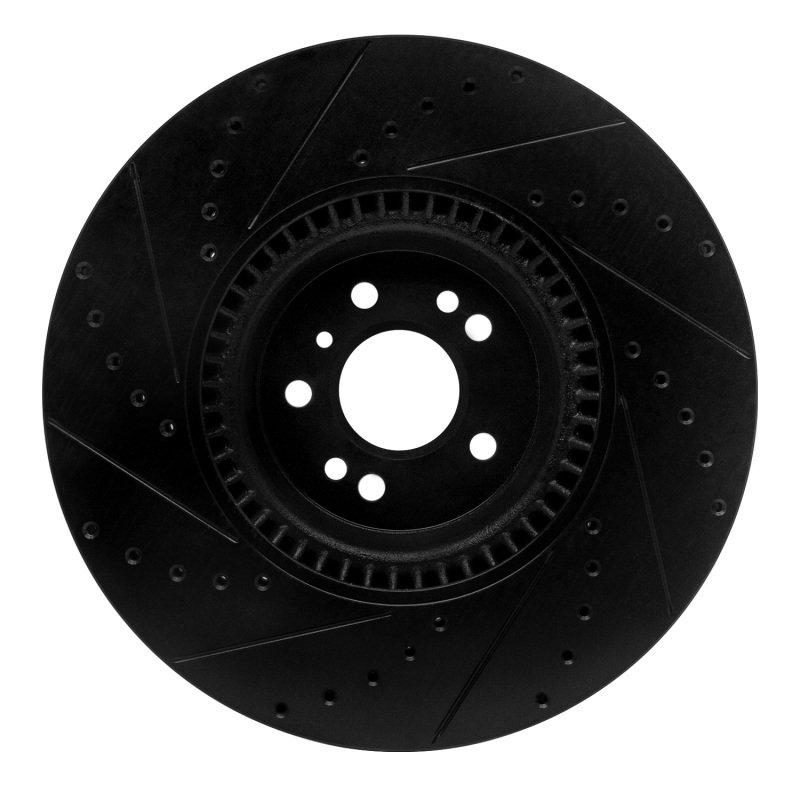 Mercedes-Benz GL320 Brake Rotor (1) - Front Right - R1 Concepts - Drilled & Slotted - Black - `07-`09